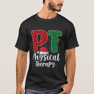 Camiseta Navidades de Terapia Física santa hat PT Therapist