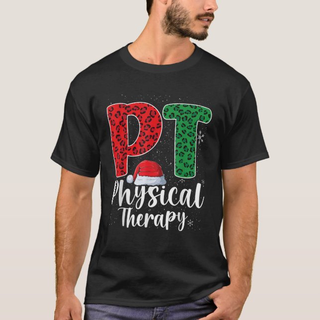 Camiseta Navidades de Terapia Física santa hat PT Therapist (Anverso)