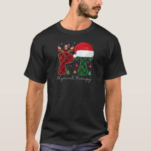 Camiseta Navidades de Terapia Física Santa Hat Red Plaid PT