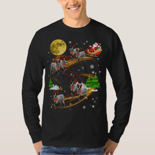 Camiseta Navidades de Texas Heeler Reindeer montan en Santa