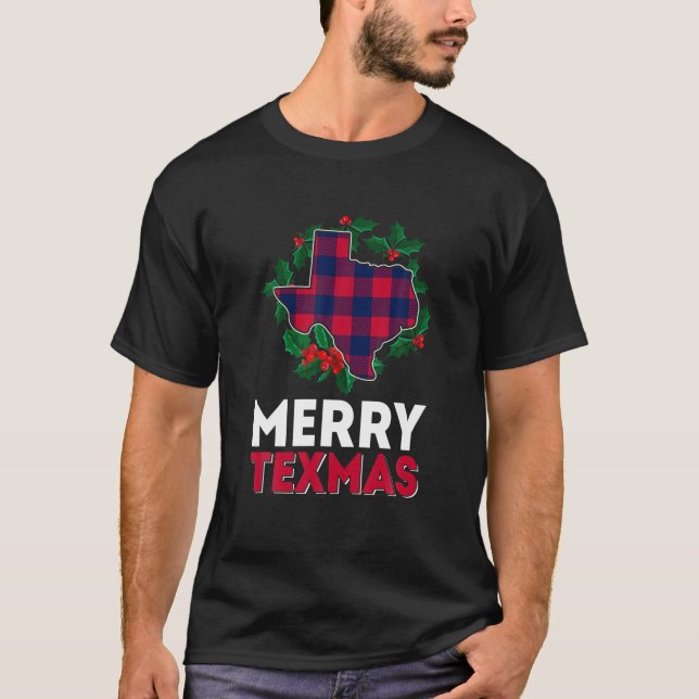 Camiseta Navidades de Texmas de merry Familia de Papas Roja (Anverso)