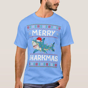 Camiseta Navidades de tiburón de Santa Hat iluminan tiburon