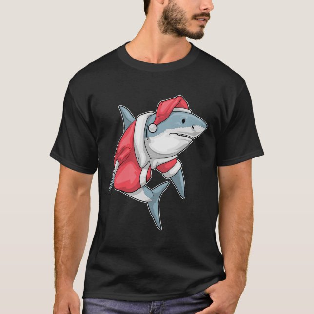 Camiseta Navidades de tiburón Santa hat (Anverso)