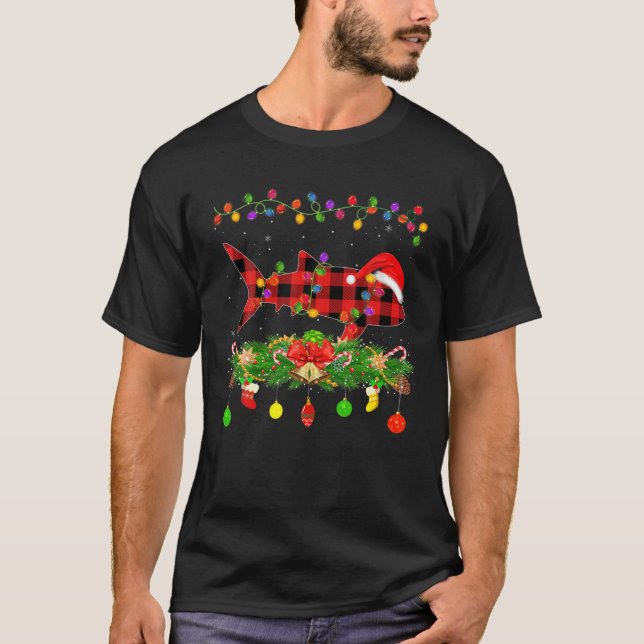 Camiseta Navidades de tiburones ballena con juego de búfalo (Anverso)