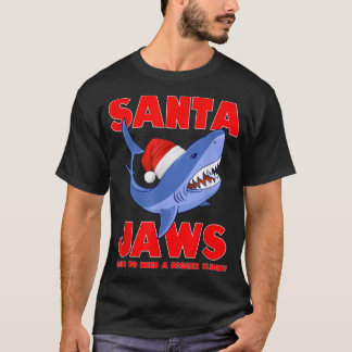 Camiseta Navidades de tiburones de Santa Jaws con diseño di