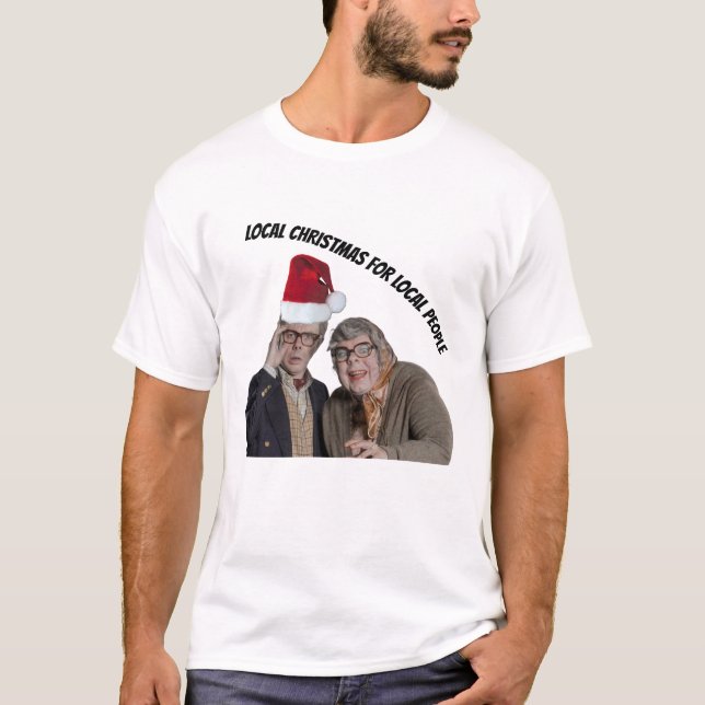Camiseta navidades de tiendas locales de royston vasey arri (Anverso)