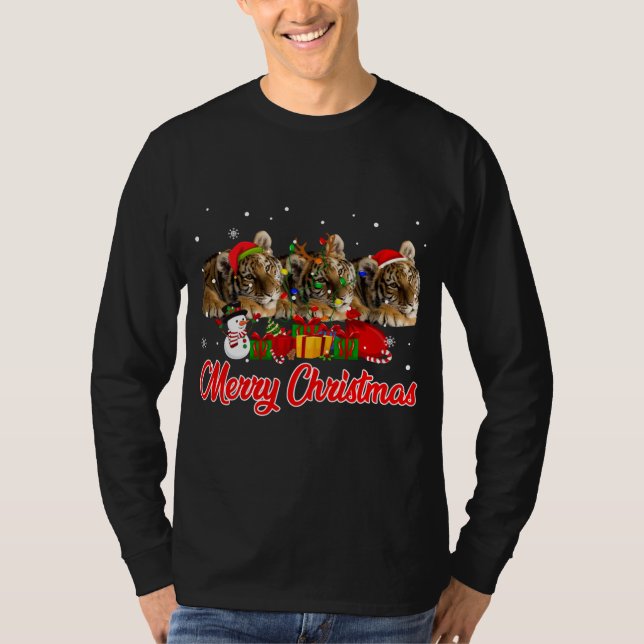 Camiseta Navidades de tigres Pajama Divertidas navidades al (Anverso)