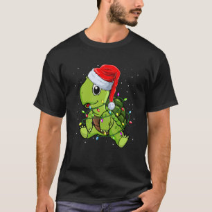 Camiseta Navidades de tortuga marina iluminan a Santa Hat M