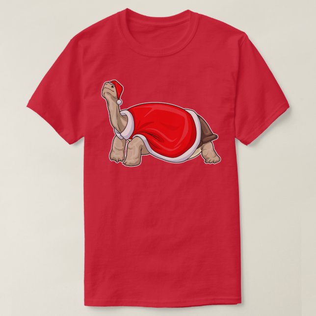 Camiseta Navidades de tortuga Santa hat (Diseño del anverso)