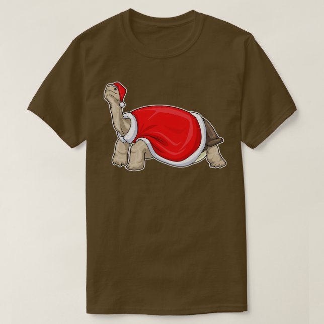 Camiseta Navidades de tortuga Santa hat (Diseño del anverso)