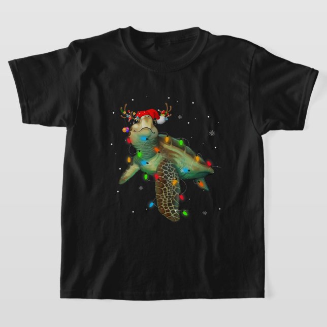 Camiseta Navidades de tortugas marinas iluminan divertida m (Distribución)