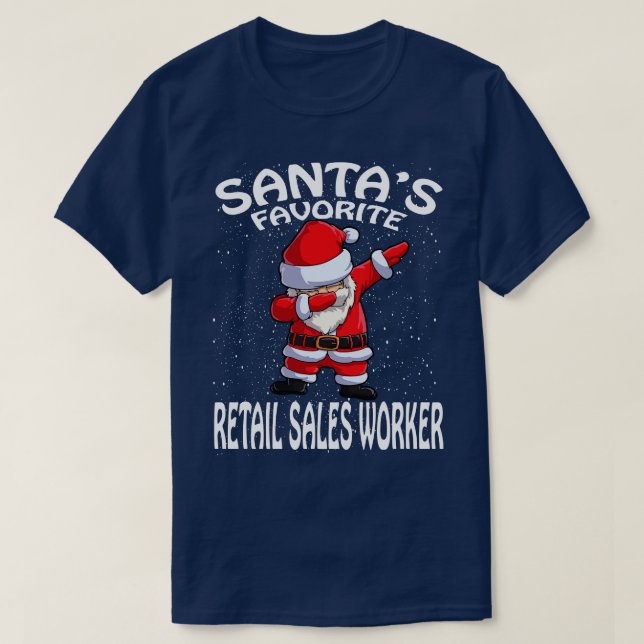 Camiseta Navidades de trabajadores de ventas minoristas fav (Diseño del anverso)