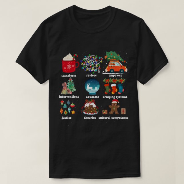 Camiseta Navidades de trabajadores sociales retro (Diseño del anverso)