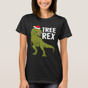 Camiseta Navidades de Tree Rex iluminan a niños de dinosaur