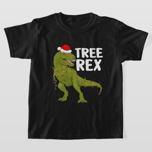 Camiseta Navidades de Tree Rex iluminan a niños de dinosaur (Distribución)