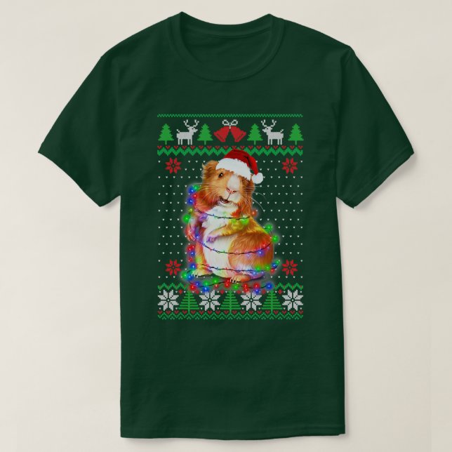 Camiseta Navidades de Uglyer de animales de cerdo de Guinea (Diseño del anverso)