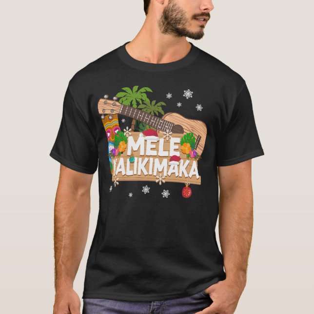 Camiseta Navidades de Ukulele Mele Kalikimaka (Anverso)