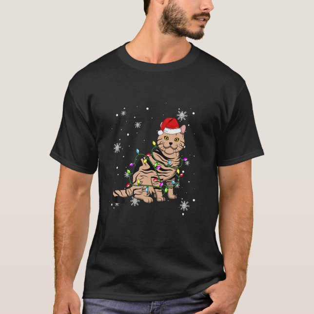 Camiseta Navidades de un gato norteamericano de Shorthair i (Anverso)
