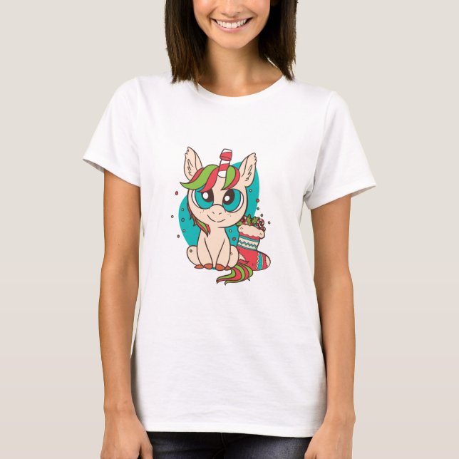 Camiseta Navidades de Unicornio (Anverso)