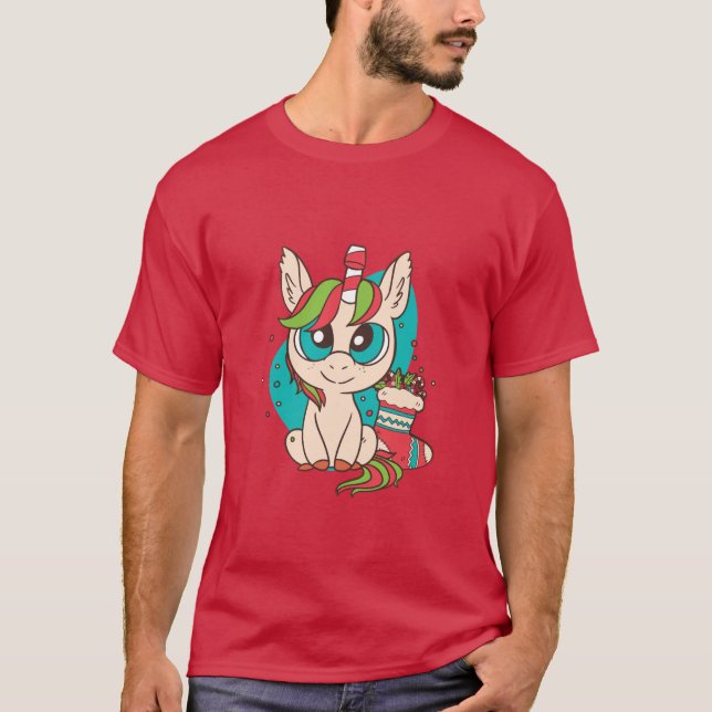 Camiseta Navidades de Unicornio (Anverso)