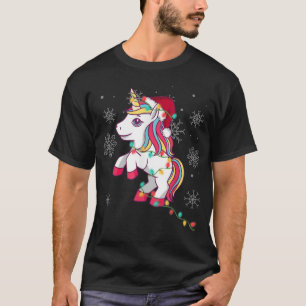 Camiseta Navidades de unicornio alumbran a Chicas mujeres N