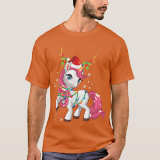 Camiseta Navidades de Unicornio iluminan divertida familia 