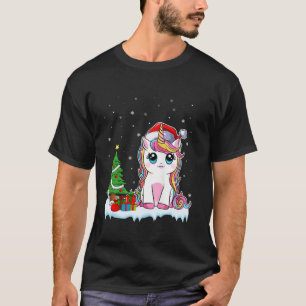 Camiseta Navidades De Unicornio Para Chicas Niños De Santa 