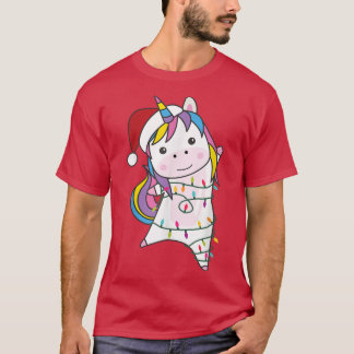 Camiseta Navidades de Unicornio Santa Clays Luces de Hadas
