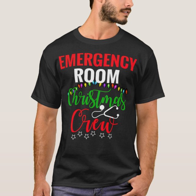 Camiseta Navidades de urgencias de la tripulación ER Enferm (Anverso)
