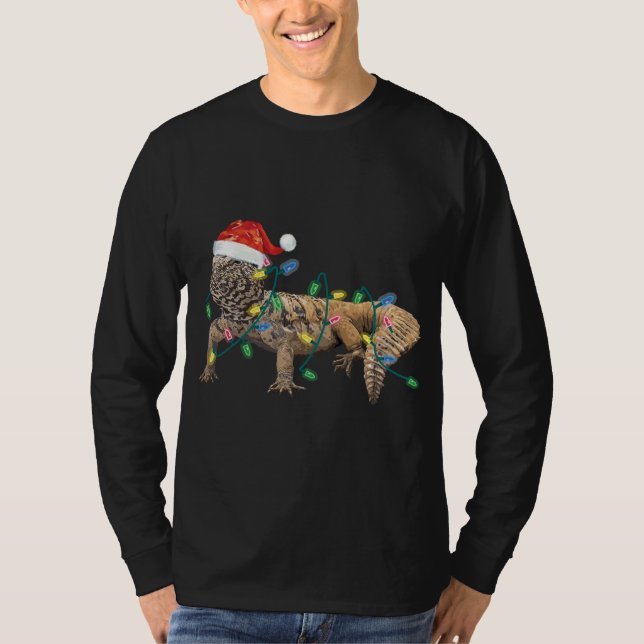 Camiseta Navidades de Uromastyx iluminan Santa Hat Dabb Liz (Anverso)