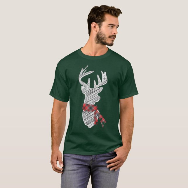 Camiseta Navidades de vacaciones ciervos festivos con bufan (Anverso completo)