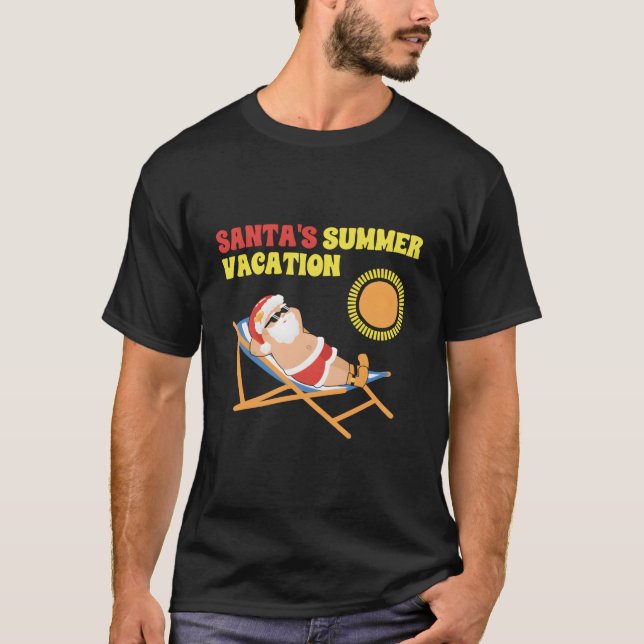 Camiseta Navidades De Vacaciones De Verano Del Santas En Ju (Anverso)