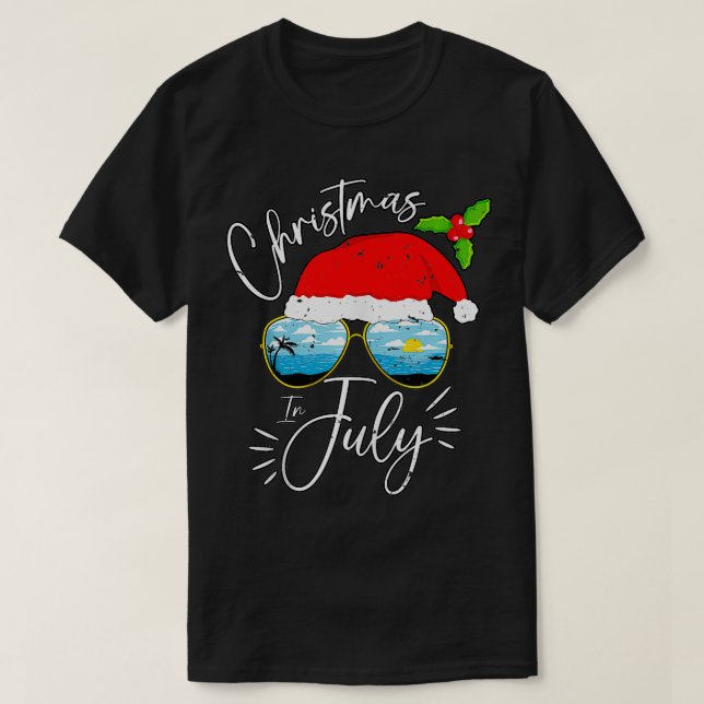 Camiseta Navidades de vacaciones de verano en Santa Hat gaf (Diseño del anverso)