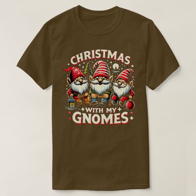 Camiseta Navidades de vacaciones gnomies fiesta familiar pe (Diseño del anverso)
