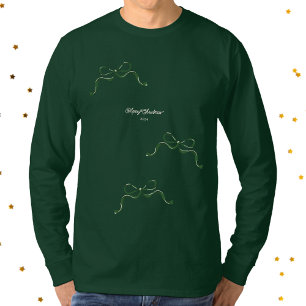 Camiseta Navidades de vacaciones modernas y pequeños Green 