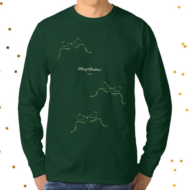 Camiseta Navidades de vacaciones modernas y pequeños Green  (Subido por el creador)