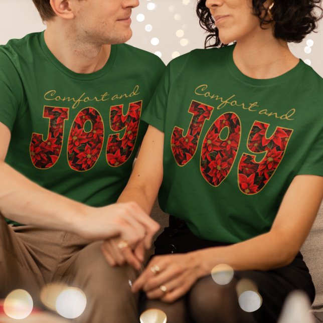 Camiseta Navidades de vacaciones rojas Poinsettia confort y (Subido por el creador)