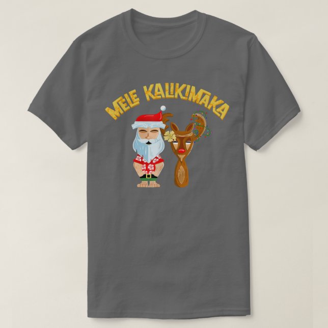 Camiseta Navidades de vacaciones Santa y R de Mele Kalikima (Diseño del anverso)