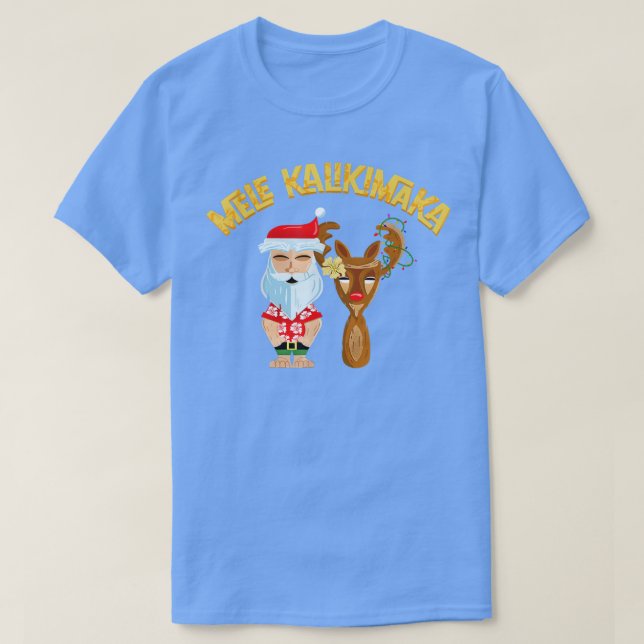 Camiseta Navidades de vacaciones Santa y R de Mele Kalikima (Diseño del anverso)