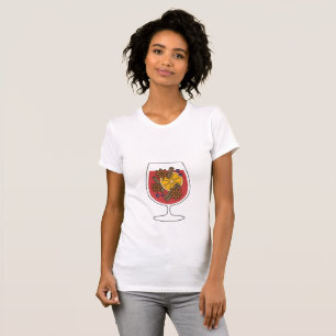 Camiseta Navidades de vacaciones vino tinto molido cóctel p
