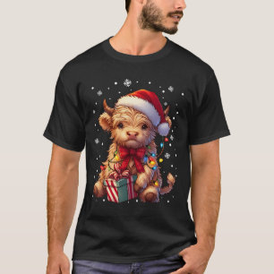 Camiseta Navidades de vacas de la región montañosa Highland