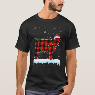 Camiseta Navidades de vacas lecheras Santa Hat Cute Animale