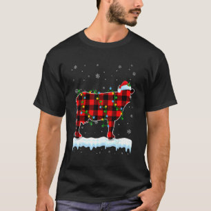 Camiseta Navidades de vacas lecheras Santa Hat Cute Animale