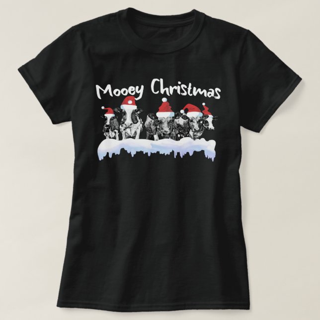 Camiseta Navidades de vacas Mooey Navidades Funny Heifer Co (Diseño del anverso)