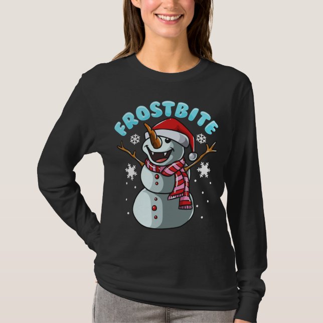 Camiseta Navidades de vampiros de Snowman con escarcha navi (Anverso)