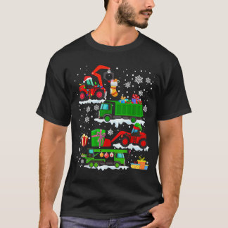 Camiseta Navidades de vehículos de construcción Camión Rojo
