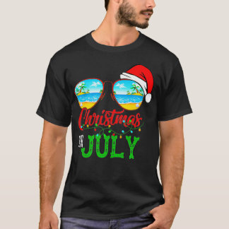 Camiseta Navidades De Verano De Gafas De Sol De Santa Hat E