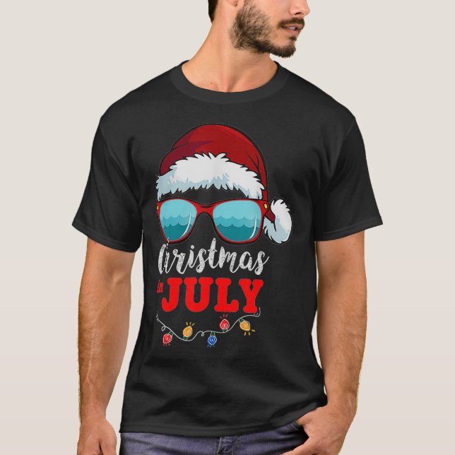 Camiseta Navidades De Verano De Gafas De Sol De Santa Hat E (Anverso)