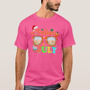 Camiseta Navidades De Verano De Gafas De Sombrero Santa En 