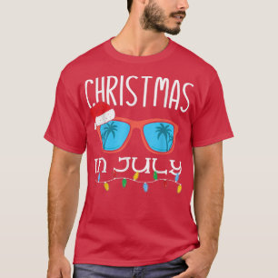 Camiseta Navidades De Verano De Gafas De Sombrero Santa En